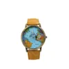 Armbandsur Mini World Fashion Quartz Watch Herr Unisex Karta Flygplan Resa runt Kvinnor Läderklänning Armbandsur 10