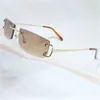 20% OFF Luxury Designer New Men's and Women's Sunglasses 20% Off Metal Men Eyewear Women Frames Big Gold Glass Frame for Mens Rimless Sunglass Shades