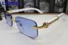 Funky Designer-Sonnenbrille für Herren und Damen, Vintage, quadratisch, Retro-Sonnenbrille, Outdoor-Fahren, Carti-Design-Brille, rahmenlos, Holz, blaue Brille, Lunettes