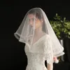 Bridal welon elegancka długość łokcia 2-warstwowa welon elastyczna siatka szedana szwalek hałas