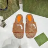 Lüks Tasarımcı moda kadın İşlemeli terlik Plaj Kalın alt terlik Düz kadın Ayakkabı Alfabe bayan Sandalet Tuval Yüksek topuk terlik Büyük boy 35-44