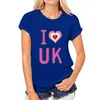 T-shirt da donna I LOVE UK T-shirt stampate Estate Donna Manica corta O-Collo T-shirt grafiche Vacanze anni '90 Ragazze Lady Casual Top allentato