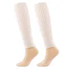 Women Socks Useful Fits Well Acrylic Fiber Knitted Warm Thigh High Footless Knit Ribbed Long 1 Pair