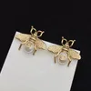 Designer Stud boucles d'oreilles en laiton matériel 925 aiguilles en argent anti-allergique abeille marque de luxe boucle d'oreille dames mariages fêtes cadeaux bijoux exquis