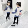 Pullover Girls T-shirt Spring herfst Geplaid gesplitste Tops Casual Style School Child Desse voor 6 8 10 12 jaar