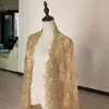 Wraps Jackets Luxury Real Image Golden Bridal Capes Cloaks sjal långärmad spets bröllop wrap applikationer anpassad vit elfenbensjacka