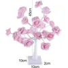 Nattlampor Rose Flower Lamp Realistic Looking Soft Lighting Romantic Bedside Led Light Desktop Rose Flower Tree Gift Home Supplies P230325