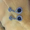 Dangle Earrings Ne'w Temperament Women's Drop With Blue/White Cubic Zirconia Wedding Party Elegant Bridal Accessories Fashion
