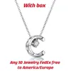 Med Box 925 Silver Crush Pendent Halsband quiltat motiv i 3 färger Lady Jewelry Costume With Diamonds Gold-Plated Gold Silver Rose Fade Never Fade Not Allergic
