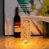 Night Lights LED Crystal Table Lamp Rose Light Projector 16 Colors Touch Adjustable Romantic Diamond Bedroom Atmosphere Light Decor Light P230325