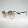 Occhiali da sole di alta qualità di design di lusso Sconto del 20% con strass Uomo Occhiali in corno di bufalo naturale per occhiali da guida da club Occhiali ovali in legno Gafas Oculos