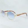 Designer de luxo Os óculos de sol de alta qualidade 20% de Wood Men Oval redondo Buffalo Horn Women Trending Product Printage Eyewear Gafas Sol