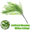 Dekorativa blommor 52 cm konstgjorda gråtande pilgrön vinstockar Flower Fake Plant Ivy Leaves Diy pannband Bröllopsfest