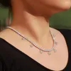 Choker cwwzircons märke mode smycken 585 guldfärg rund tenniskedja kubik zirkoniumhalsband för kvinnor party kostym cp075