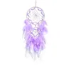 Purple Dream Catcher Hanging Ornament Feather Artifact Wall Decoration Pendant Ornaments Partihandel 1224169