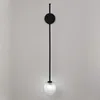 Lámpara de pared Línea minimalista Apliques Sala de estar Dormitorio Estudio Mesita de noche Lámparas negras doradas nórdicas Luces LED de vidrio de burbujas posmodernas nórdicas