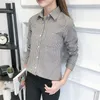 Women's Blouses 2023 Herfst vrouwen lange mouw shirts van goede kwaliteit causale universiteitsstijl kantoor tops gestreepte blouse dame kleding