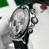 원래 상자 포함 남자 자동 시계 40mm 고무 회색 스트랩 스테인레스 스틸 케이스 세 눈 사파이어 방수 시계 Luxusuhr montre de luxe 2023