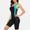 Ropa de baño Anfilia Mujeres Pro Deportes Traje de baño Boyleg Longitud de la rodilla Traje de baño deportivo Patchwork Traje de baño de playa 230325