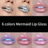 Lip Gloss HEALLOR Liquid Crystal Laser Holographic Tattoo Lipstick Mermaid Pigment Glitter Lipgloss Plumper Makeup