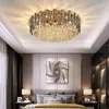 Ceiling Lights Round Light Chandelier For Living Room Double Smoke Gray Crystal Bedroom Hanging Lamp Table Dining Indoor Linghting