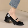 Dress Shoes Women 2023 Fashion Retro Square Toe Hollow Out Casual Mary Jane Waterdicht platform Zapatillas Mujer