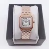 Lady Rechteckige Quarzuhr Edelstahl Schiebende Schnalle Damen Gold Uhren Sapphire Luminous Watch Montre de Luxe Designer Armbanduhr Valentinstag Geschenk