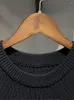 Robes décontractées femmes noir tricot Robe sans manches côtes col rond Slim Fit tempérament mode printemps été dame Robe Midi 2023