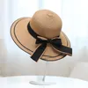 Cappelli a tesa larga per le donne Fashion Summer Big Bowknot Beach Bonnets Bucket Caps Ladies Protezione solare Cappelli di pagliaWide Davi22