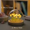 Luci notturne Creative Tulip Night Lights Lampade da tavolo fatte a mano pure per la decorazione della camera e della camera da letto Luci d'atmosfera Ornamenti fai da te Regali P230325