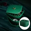 Jewelry Pouches Bags Women PU Leather Jewellery Box 3 Layers Leaf-shaped Earrings Storage Case