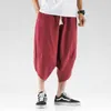 Mäns byxor Summer Mens Cross Pants Streetwear Harem Pants Male Lose Chinese Style High Quality Men Casual Pants Fashionable Large Size 5xl W0325