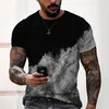 tessuto jersey di cotone T-shirt da uomo Collo grafico Strisce bianche nere Abbigliamento oversize Casual Quotidiano Top Streetwear Abbigliamento manica corta Abbigliamento T-shirt da uomo M-5XL