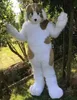 Costume de mascotte de veste en cuir de fourrure de chien de renard Husky déguisement Costumes de jeu de rôle pour Halloween et événements à grande échelle