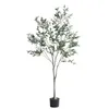 Flores decorativas 60-180 CM Plantas de olivo artificiales Bonsai Planta en maceta Macetas para el suelo Adornos de decoración interior