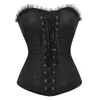 Bustiers Corsets Overbust for Women Burlesque Flower Print Lace up Corset Bustier Tops Plus Corseblack Red PurpleとGreenbustiers