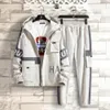 Мужские спортивные костюмы Harajuku Справочный костюм Men 2 Piece Set Long Elive Jacket и Steat An