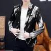 Men's Suits Chic Suit Jacket Pockets Men Coat Tie-dye Cardigan Blazer Dress-up