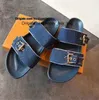 Sandals Flat Ladies 'OP13 Europe 2023 New Summer Beach Classic Super Retro Retro First Layer Cow-Knee Clippers with Metal