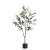 Flores decorativas 60-180 CM Plantas de olivo artificiales Bonsai Planta en maceta Macetas para el suelo Adornos de decoración interior