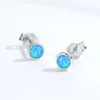 Ohrstecker KALETINE Blauer Opal 925 Sterling Silber Ohrringe für Frauen Geschenkrückseite für winzigen Modeschmuck 4mm5mm6mm7mm8mm 230325