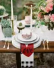 Table Napkin 4pcs Valentine'S Day Red Love Black White Check Square 50cm Wedding Decoration Cloth Kitchen Serving Napkins