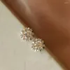 Studörhängen diwenfu 14k guld smycken örhänge för kvinnor Böhmen 14 K White Aros Mujer Oreja Garnet Orecchini Girls