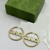 Большие серьги-кольца брендовые дизайнерские классические позолоченные 18-каратного латунного материала серьги с буквами кулон серьги женская мода простые украшения