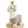 1Pc 23-70CM Cute Alpaca with Headphones Peluche Toys Kawaii Standing Alpacasso Plushie Pillow Dolls for Children Girls Gift Toy