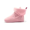 Premiers marcheurs 1 paire de coton antidérapant chaud bébé fille bottillon chaussure couleur pure hiver fausse polaire infantile enfant en bas âge bottes de sol