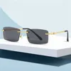 Luxe designer hoogwaardige zonnebril 20% korting op twist been frameless vierkante mode gepersonaliseerde optische glazen