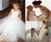 Puffy Flower Girl Dresses for Kids Prom Paty Cute Spaghetti Straps Wedding Ball Gown White Tulle First Communions Dress6343170