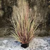 装飾的な花60cm 21フォーク人工玉ねぎ草大きな偽のreeds葉のフェイクプラントの背の高い屋内植物家庭のウェディングギフトパーティー