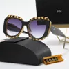 Topplyxiga solglasögon polaroidlinsdesigner dam Herrglasögon senior Glasögon för kvinnor glasögonbåge Vintage metall solglasögon med box leopard